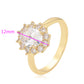 Anillo de Aleación Bañado en Oro con Cristal Emporia® Blanco