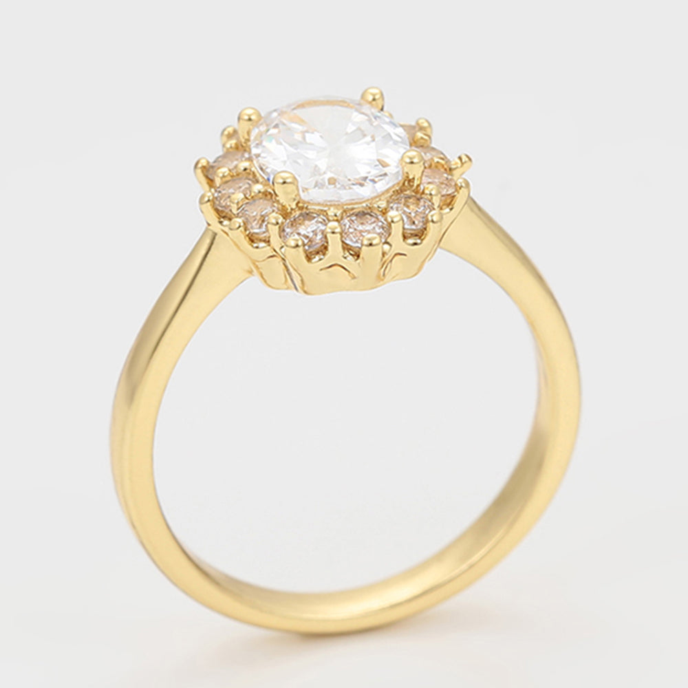 Anillo de Aleación Bañado en Oro con Cristal Emporia® Blanco 4 