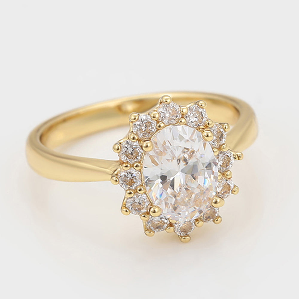 Anillo de Aleación Bañado en Oro con Cristal Emporia® Blanco 5 