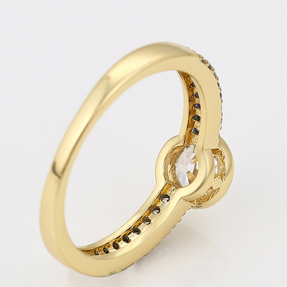 Anillo de Aleación Bañado en Oro con Cristal Emporia® Blanco 7 