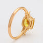 Anillo de Aleación Bañado en Oro con Cristal Emporia® Amarillo y Cristal Emporia® Blanco