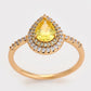 Anillo de Aleación Bañado en Oro con Cristal Emporia® Amarillo y Cristal Emporia® Blanco