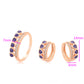 Conjunto de Aleación Bañado en Oro con Cristal Emporia® Púrpura ( Pendientes +Anillo )
