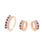 Conjunto de Aleación Bañado en Oro con Cristal Emporia® Púrpura ( Pendientes +Anillo )