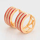 Conjunto de Aleación Bañado en Oro con Cristal Emporia® Rojo y Cristal Emporia® Blanco ( Pendientes +Anillo )
