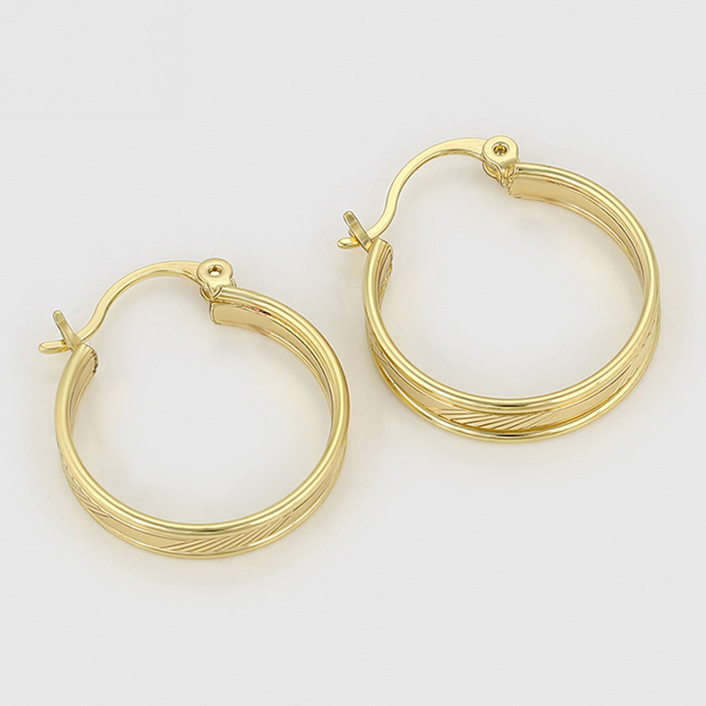 Pendientes de Aleación Bañado en Oro