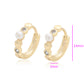 Pendientes de Aleación Bañado en Oro con Cristal Emporia® Blanco y Perla de cristal