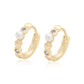 Pendientes de Aleación Bañado en Oro con Cristal Emporia® Blanco y Perla de cristal