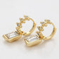 Pendientes de Aleación Bañado en Oro con Cristal Emporia® Blanco