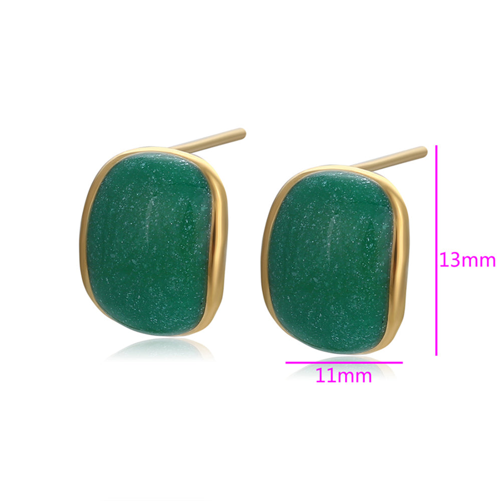 Pendientes de Aleación Bañado en Oro con Cristal Emporia® Verde 2 