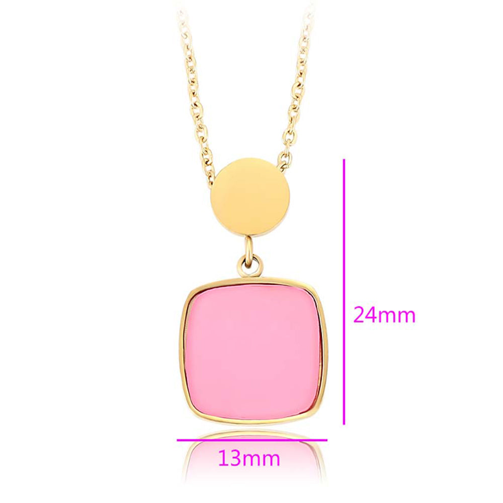 Collar de Aleación Bañado en Oro con Cristal Emporia® Rosa 2 