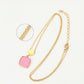 Collar de Aleación Bañado en Oro con Cristal Emporia® Rosa