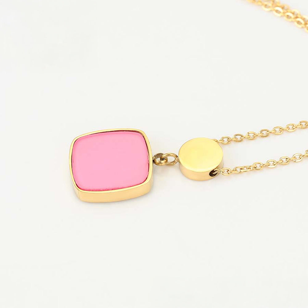 Collar de Aleación Bañado en Oro con Cristal Emporia® Rosa