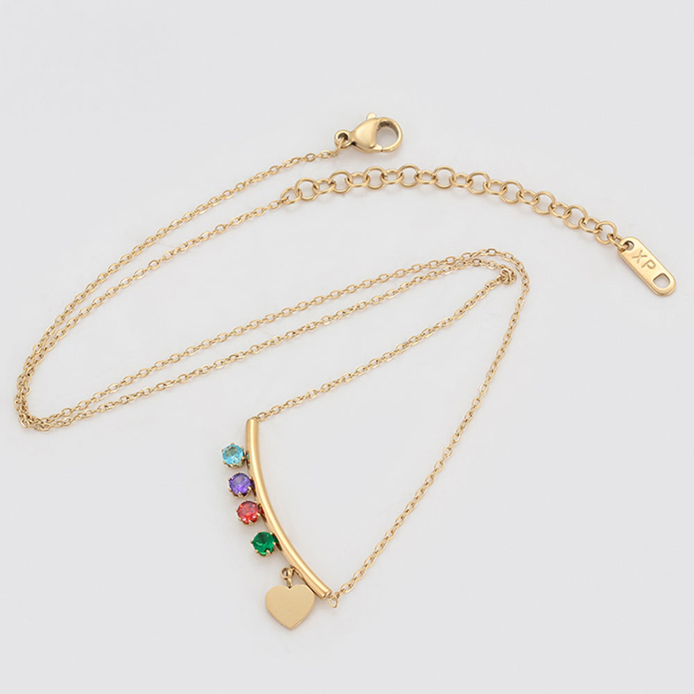 Collar de Aleación Bañado en Oro con Cristal Emporia® Rojo y Cristal Emporia® Verde