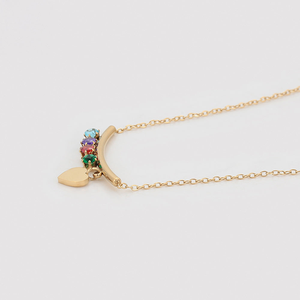 Collar de Aleación Bañado en Oro con Cristal Emporia® Rojo y Cristal Emporia® Verde