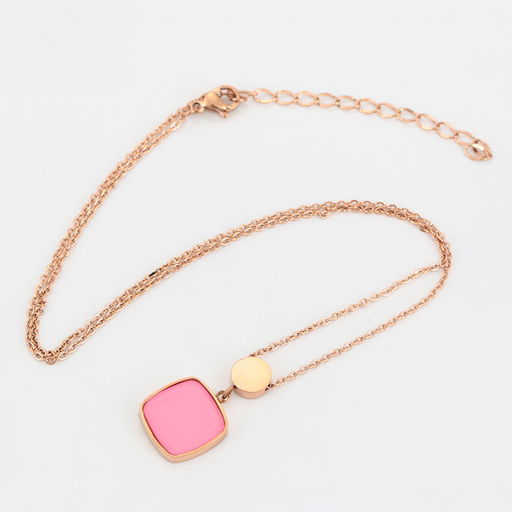 Collar de Aleación Bañado en Oro con Cristal Emporia® Rosa 3 