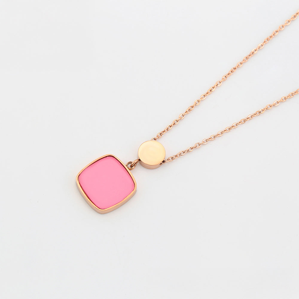 Collar de Aleación Bañado en Oro con Cristal Emporia® Rosa 4 
