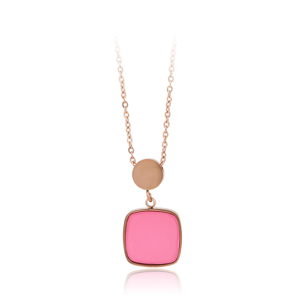 Collar de Aleación Bañado en Oro con Cristal Emporia® Rosa