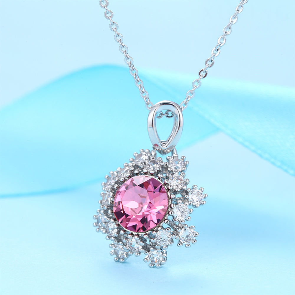 Collar de Aleación Bañado en Oro con Cristal Emporia® Púrpura 3 