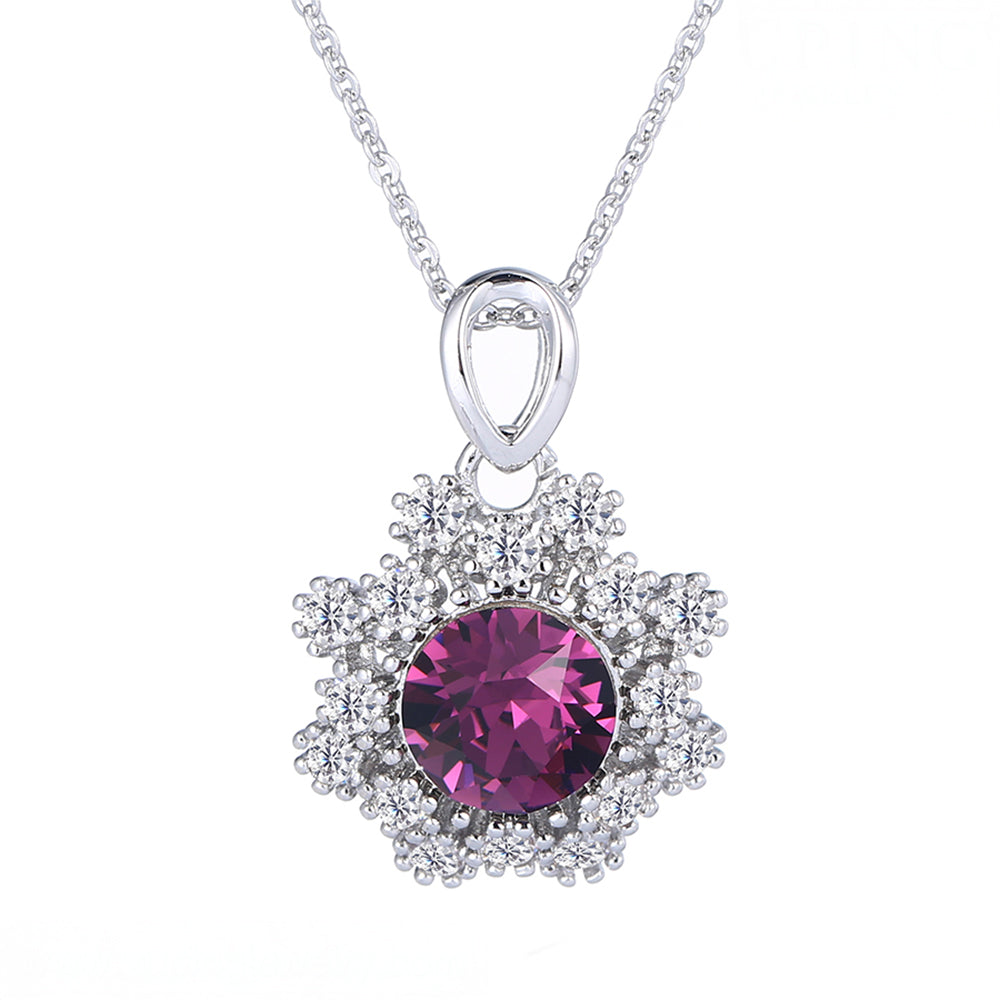 Collar de Aleación Bañado en Oro con Cristal Emporia® Púrpura 2 