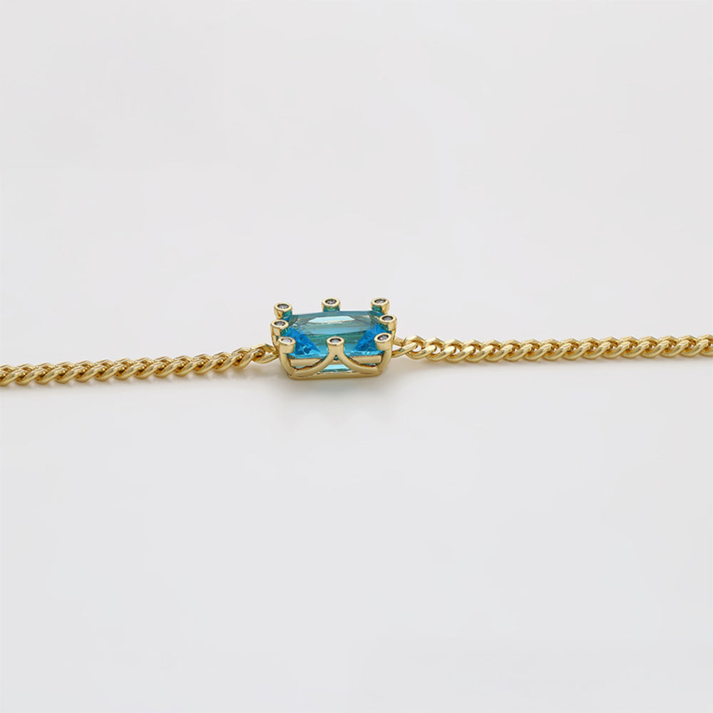 Pulsera de Aleación Bañado en Oro con Cristal Emporia® Azul 3 