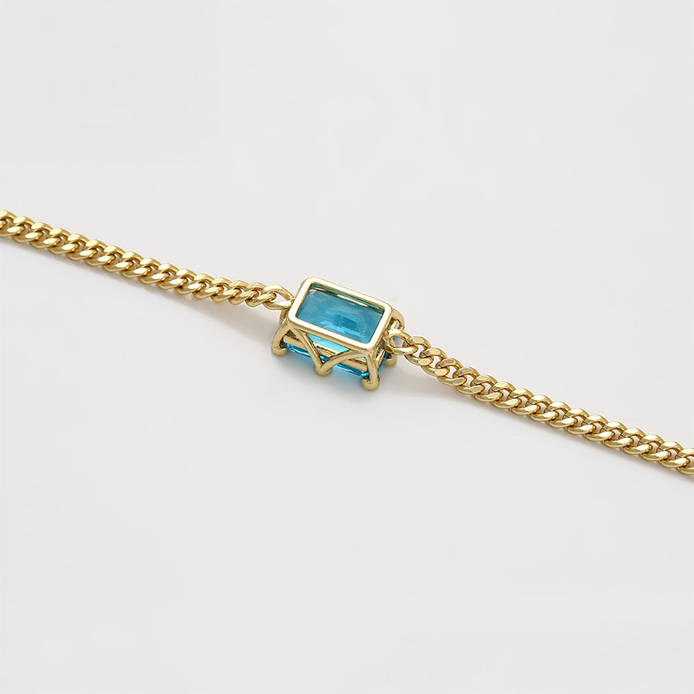 Pulsera de Aleación Bañado en Oro con Cristal Emporia® Azul