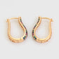 Pendientes de Aleación Bañado en Oro con Cristal Emporia® Rojo y Cristal Emporia® Azul