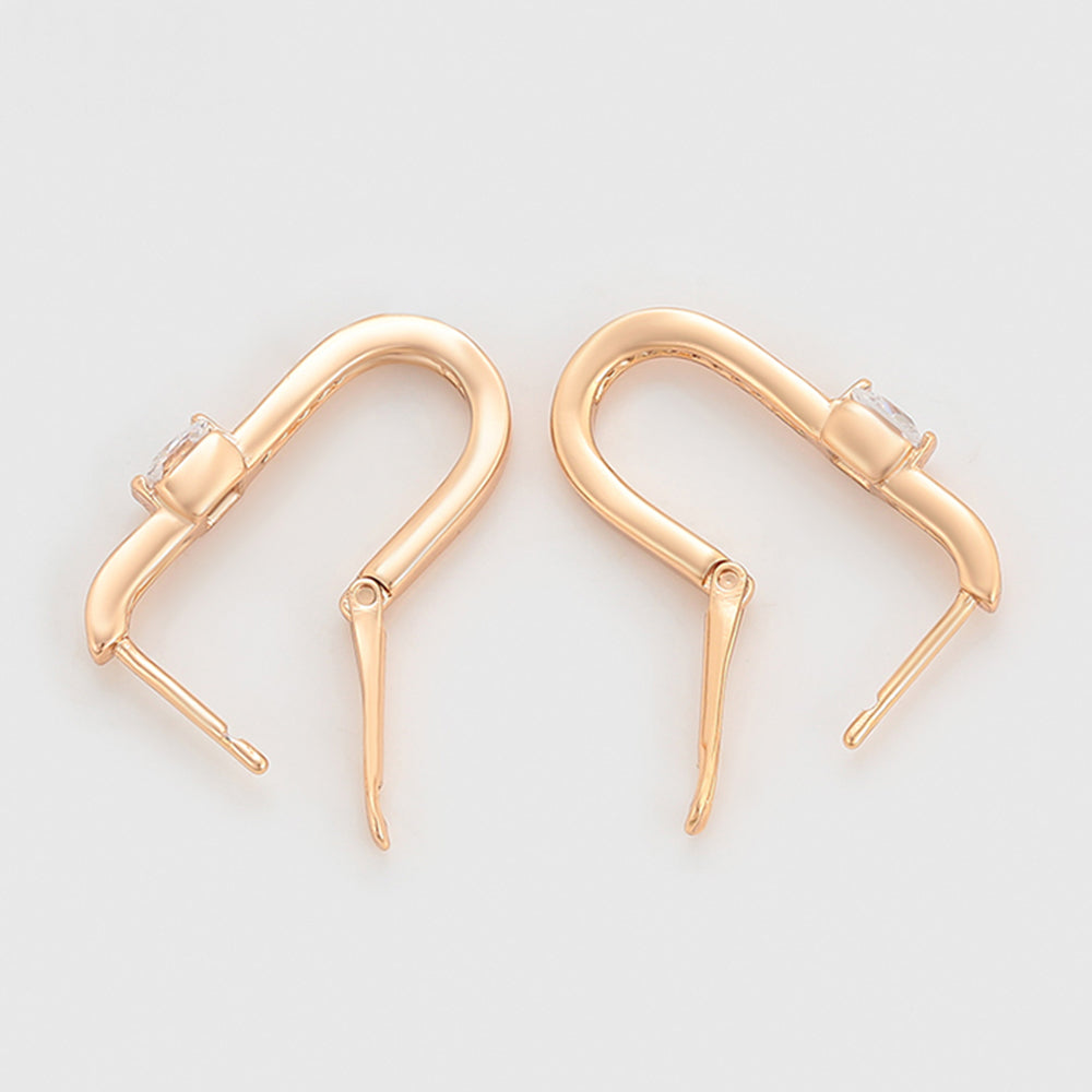 Pendientes de Aleación Bañado en Oro con Cristal Emporia® Blanco