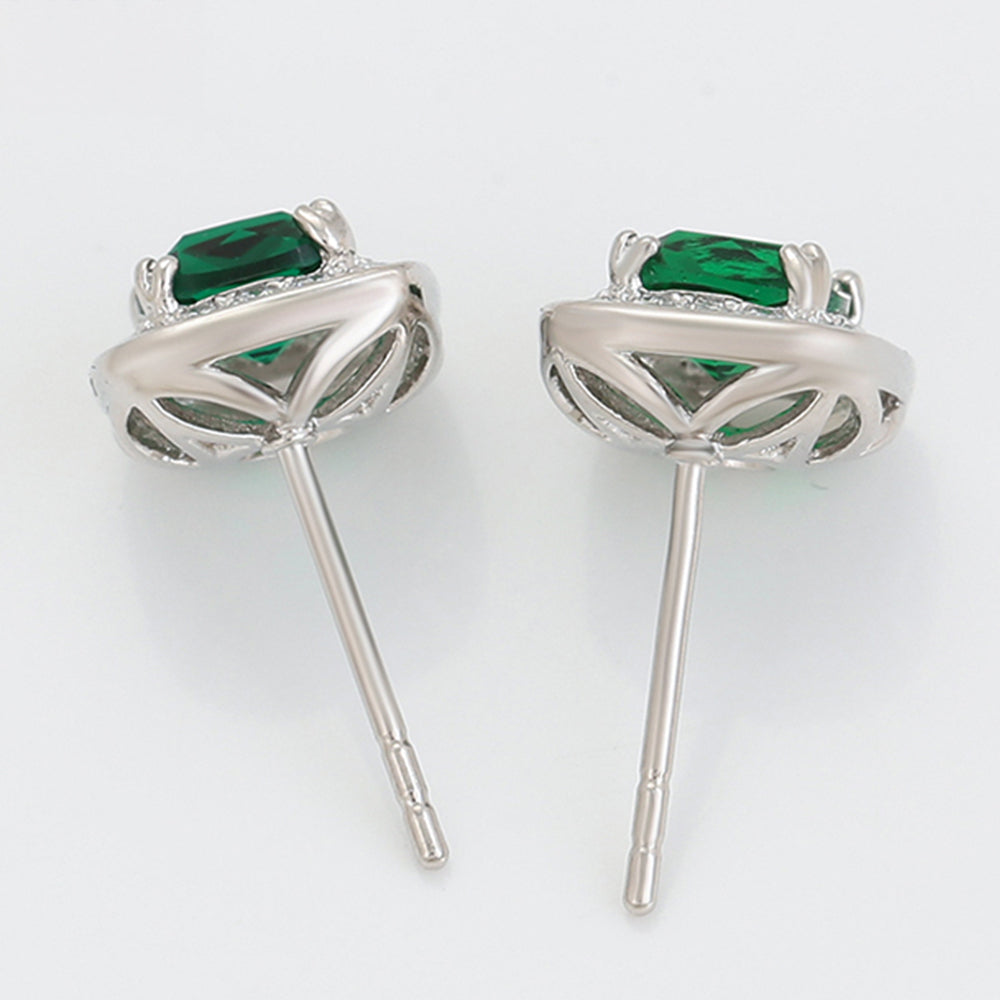 Pendientes de Aleación Bañado en Oro con Cristal Emporia® Verde y Cristal Emporia® Blanco 6 