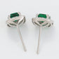 Pendientes de Aleación Bañado en Oro con Cristal Emporia® Verde y Cristal Emporia® Blanco
