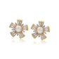 Pendientes de Aleación Bañado en Oro con Perla de cristal y Cristal Emporia® Blanco