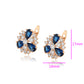 Pendientes de Aleación Bañado en Oro con Cristal Emporia® Azul y Cristal Emporia® Blanco