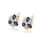 Pendientes de Aleación Bañado en Oro con Cristal Emporia® Azul y Cristal Emporia® Blanco