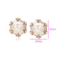 Pendientes de Aleación Bañado en Oro con Perla de cristal y Cristal Emporia® Blanco