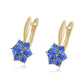 Pendientes de Aleación Bañado en Oro con Cristal Emporia® Azul