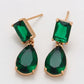 Pendientes de Aleación Bañado en Oro con Cristal Emporia® Verde