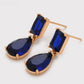 Pendientes de Aleación Bañado en Oro con Cristal Emporia® Azul