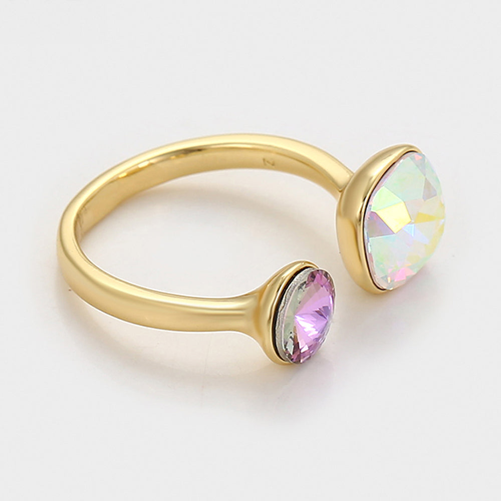 Anillo de Aleación Bañado en Oro con Cristal Emporia® Púrpura y Cristal Emporia® Blanco 4 