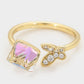 Anillo de Aleación Bañado en Oro con Cristal Emporia® Blanco