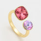Anillo de Aleación Bañado en Oro con Cristal Emporia® Rosa