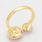Anillo de Aleación Bañado en Oro con Cristal Emporia® Rosa
