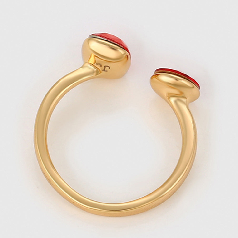 Anillo de Aleación Bañado en Oro con Cristal Emporia® Rojo 6 