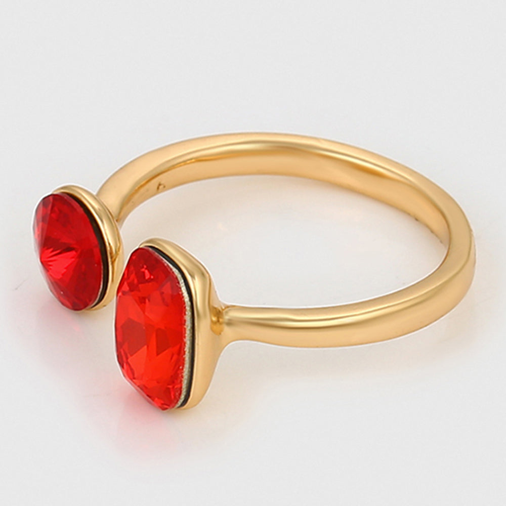 Anillo de Aleación Bañado en Oro con Cristal Emporia® Rojo