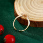 Anillo de Aleación Bañado en Oro con Cristal Emporia® Blanco y Esmalte
