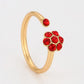 Anillo de Aleación Bañado en Oro con Cristal Emporia® Rojo