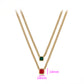 Collar de Aleación Bañado en Oro con Cristal Emporia® Rojo y Cristal Emporia® Verde