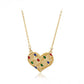 Collar de Aleación Bañado en Oro con Cristal Emporia® Rojo y Cristal Emporia® Verde