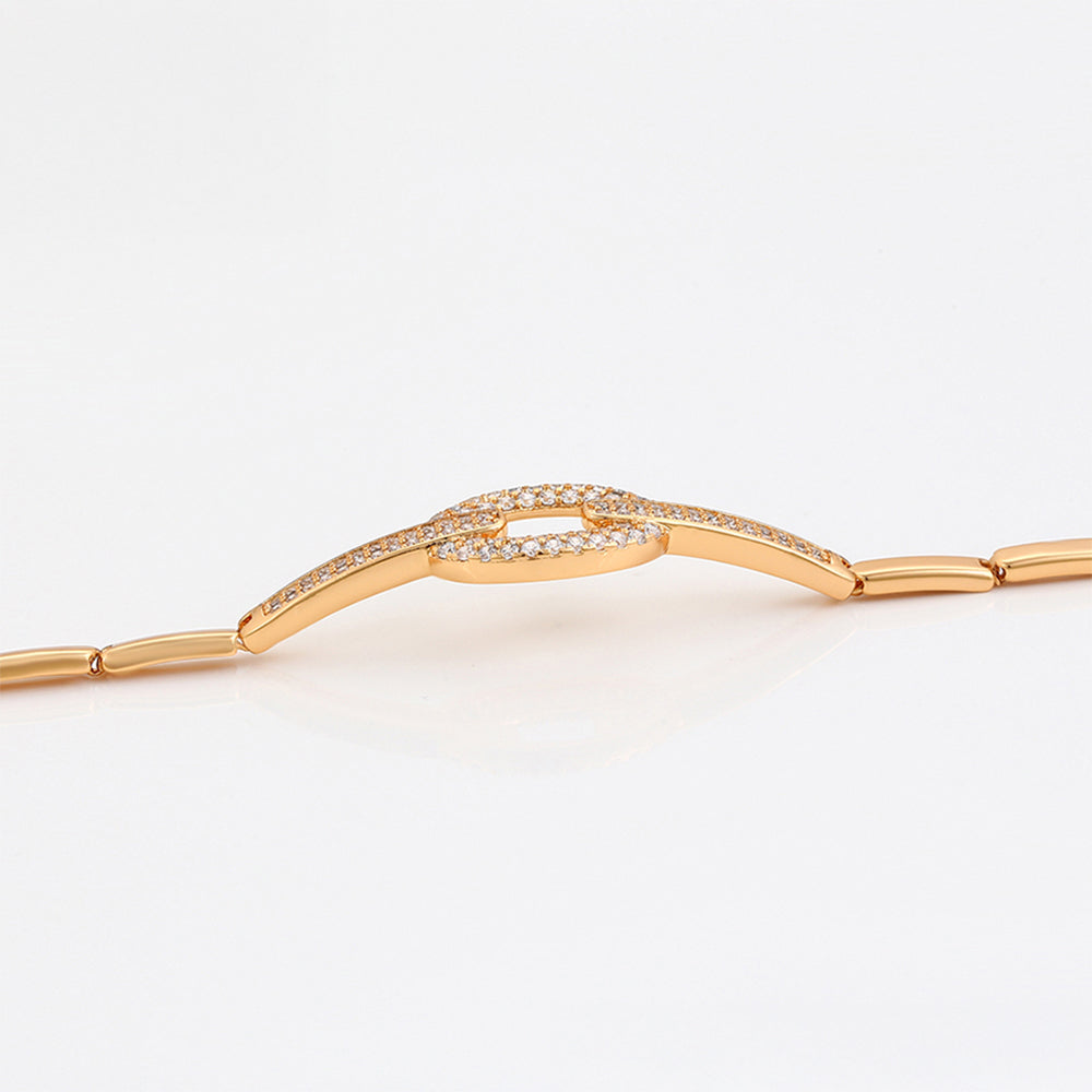 Pulsera de Aleación Bañado en Oro con Cristal Emporia® Blanco