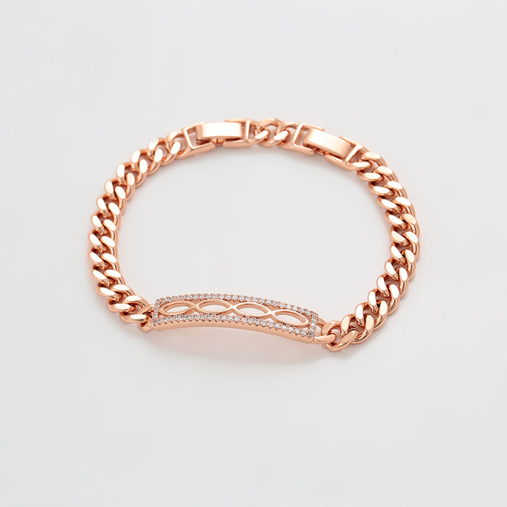 Pulsera de Aleación Bañado en Oro con Cristal Emporia® Blanco 4 