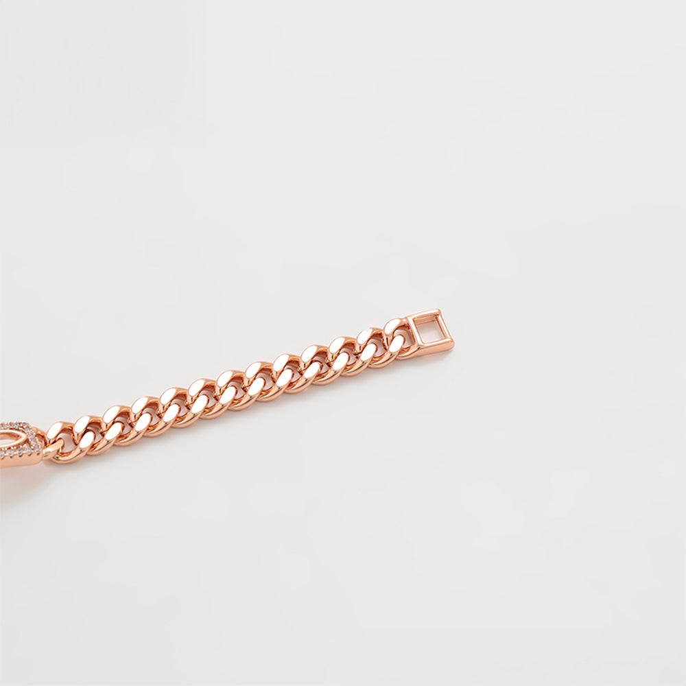 Pulsera de Aleación Bañado en Oro con Cristal Emporia® Blanco 6 